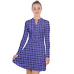 Blue Tartan Plaid 1 Long Sleeve Panel Dress