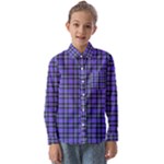 Blue Tartan Plaid 1 Kids  Long Sleeve Shirt