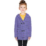 Blue Tartan Plaid 1 Kids  Double Breasted Button Coat