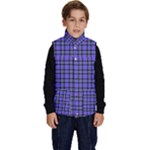 Blue Tartan Plaid 1 Kid s Button Up Puffer Vest