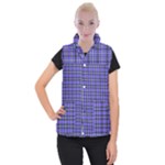 Blue Tartan Plaid 1 Women s Button Up Vest