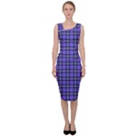 Blue Tartan Plaid 1 Sleeveless Pencil Dress