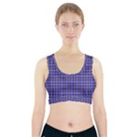 Blue Tartan Plaid 1 Sports Bra With Pocket