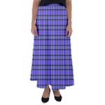 Blue Tartan Plaid 1 Flared Maxi Skirt