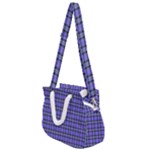 Blue Tartan Plaid 1 Rope Handles Shoulder Strap Bag