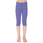 Blue Tartan Plaid 1 Kids  Capri Leggings 