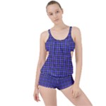 Blue Tartan Plaid 1 Boyleg Tankini Set 