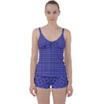 Blue Tartan Plaid 1 Tie Front Two Piece Tankini