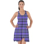 Blue Tartan Plaid 1 Show Some Back Chiffon Dress