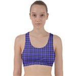 Blue Tartan Plaid 1 Back Weave Sports Bra