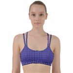 Blue Tartan Plaid 1 Line Them Up Sports Bra