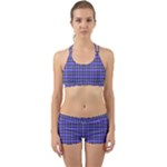 Blue Tartan Plaid 1 Back Web Gym Set