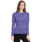 Blue Tartan Plaid 1 Women s Long Sleeve Rash Guard