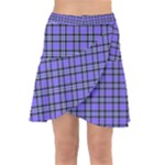 Blue Tartan Plaid 1 Wrap Front Skirt