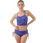 Blue Tartan Plaid 1 Mini Tank Bikini Set