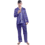 Blue Tartan Plaid 1 Men s Long Sleeve Satin Pajamas Set