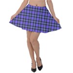 Blue Tartan Plaid 1 Velvet Skater Skirt