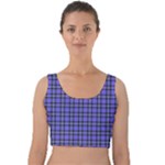 Blue Tartan Plaid 1 Velvet Crop Top