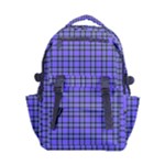 Blue Tartan Plaid 1 Carry-on Double Buckle Travel Backpack