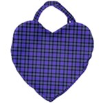 Blue Tartan Plaid 1 Giant Heart Shaped Tote