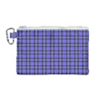 Blue Tartan Plaid 1 Canvas Cosmetic Bag (Medium)