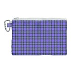 Blue Tartan Plaid 1 Canvas Cosmetic Bag (Large)