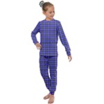 Blue Tartan Plaid 1 Kids  Long Sleeve Set 