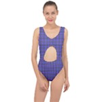 Blue Tartan Plaid 1 Center Cut Out Swimsuit