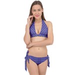 Blue Tartan Plaid 1 Tie It Up Bikini Set