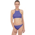 Blue Tartan Plaid 1 Halter Bikini Set