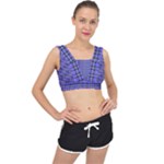 Blue Tartan Plaid 1 V-Back Sports Bra