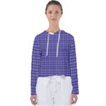 Blue Tartan Plaid 1 Women s Slouchy Sweat