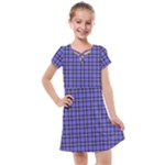 Blue Tartan Plaid 1 Kids  Cross Web Dress