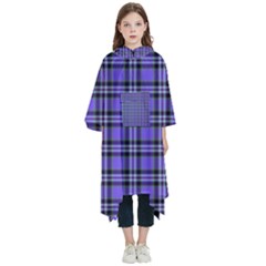 Blue Tartan Plaid 1 Kids  Hooded Rain Ponchos from ArtsNow.com