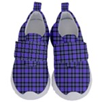 Blue Tartan Plaid 1 Kids  Velcro No Lace Shoes