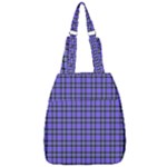 Blue Tartan Plaid 1 Center Zip Backpack