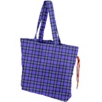 Blue Tartan Plaid 1 Drawstring Tote Bag