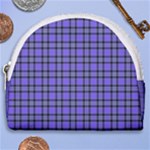 Blue Tartan Plaid 1 Horseshoe Style Canvas Pouch