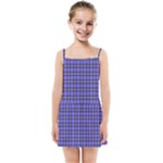 Blue Tartan Plaid 1 Kids  Summer Sun Dress