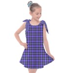 Blue Tartan Plaid 1 Kids  Tie Up Tunic Dress