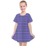 Blue Tartan Plaid 1 Kids  Smock Dress