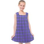 Blue Tartan Plaid 1 Kids  Cross Back Dress