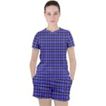 Blue Tartan Plaid 1 Women s T-Shirt and Shorts Set