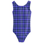 Blue Tartan Plaid 1 Kids  Cut-Out Back One Piece Swimsuit