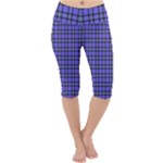 Blue Tartan Plaid 1 Lightweight Velour Cropped Yoga Leggings