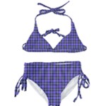 Blue Tartan Plaid 1 Kids  Classic Bikini Set