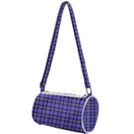 Blue Tartan Plaid 1 Mini Cylinder Bag