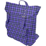 Blue Tartan Plaid 1 Buckle Up Backpack