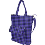 Blue Tartan Plaid 1 Shoulder Tote Bag