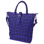 Blue Tartan Plaid 1 Buckle Top Tote Bag